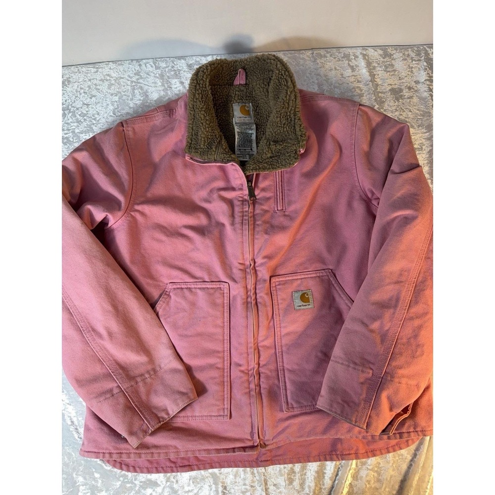 Vintage Carhartt Sherpa-Lined Ridge Jacket Sherbet Pink WJ022 SBT Women's L
